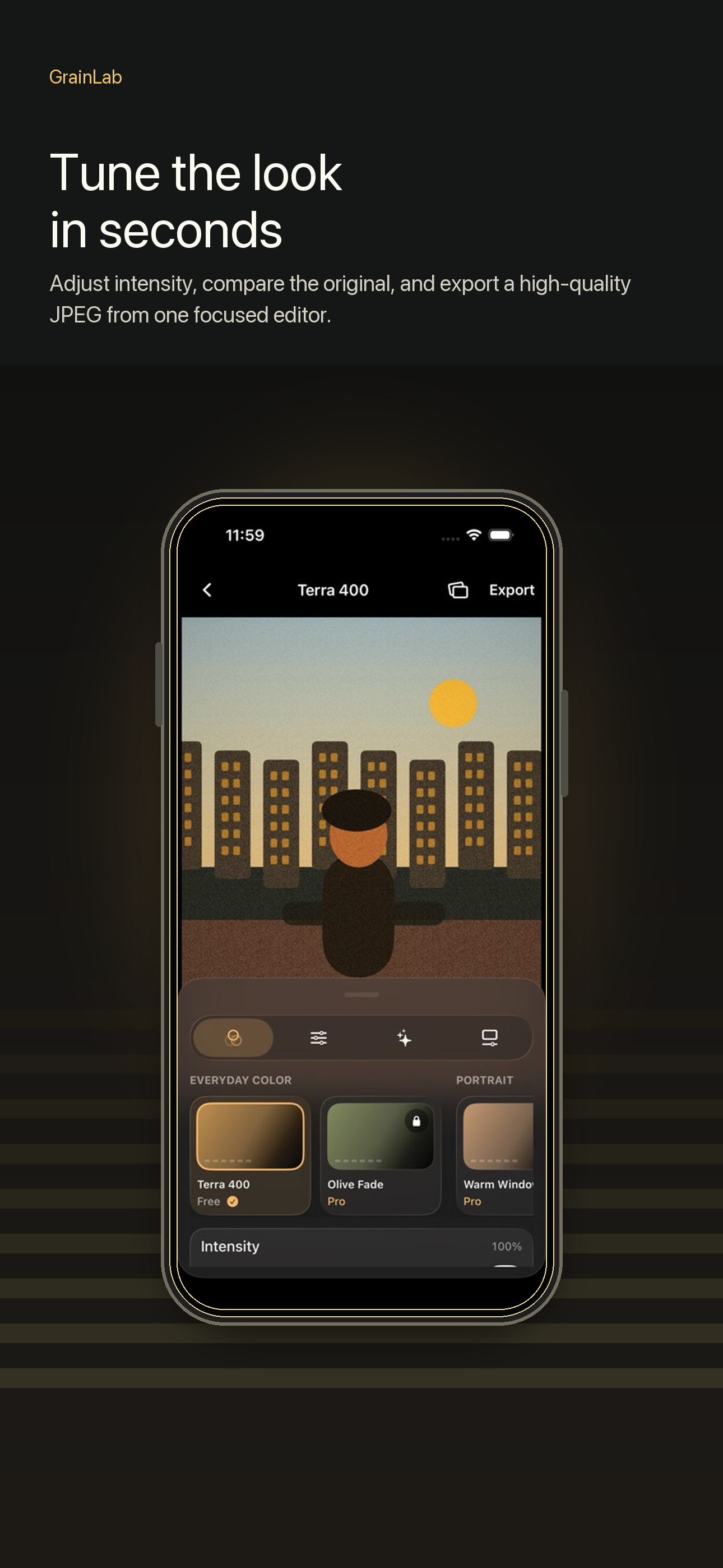 LumaTone editor screen